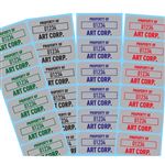 Custom Property Control Tags - Silver Bkgrd - 3/4 x 1 1/2